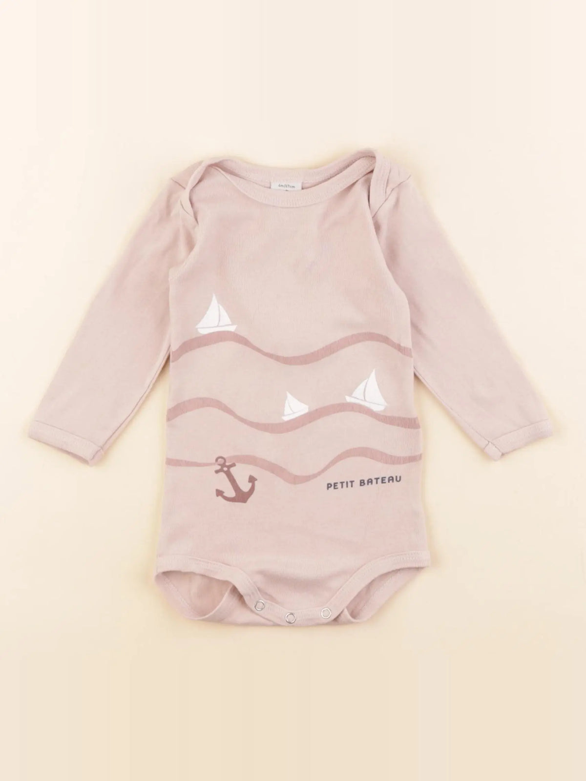 Petit Bateau - body rose - 6 mois