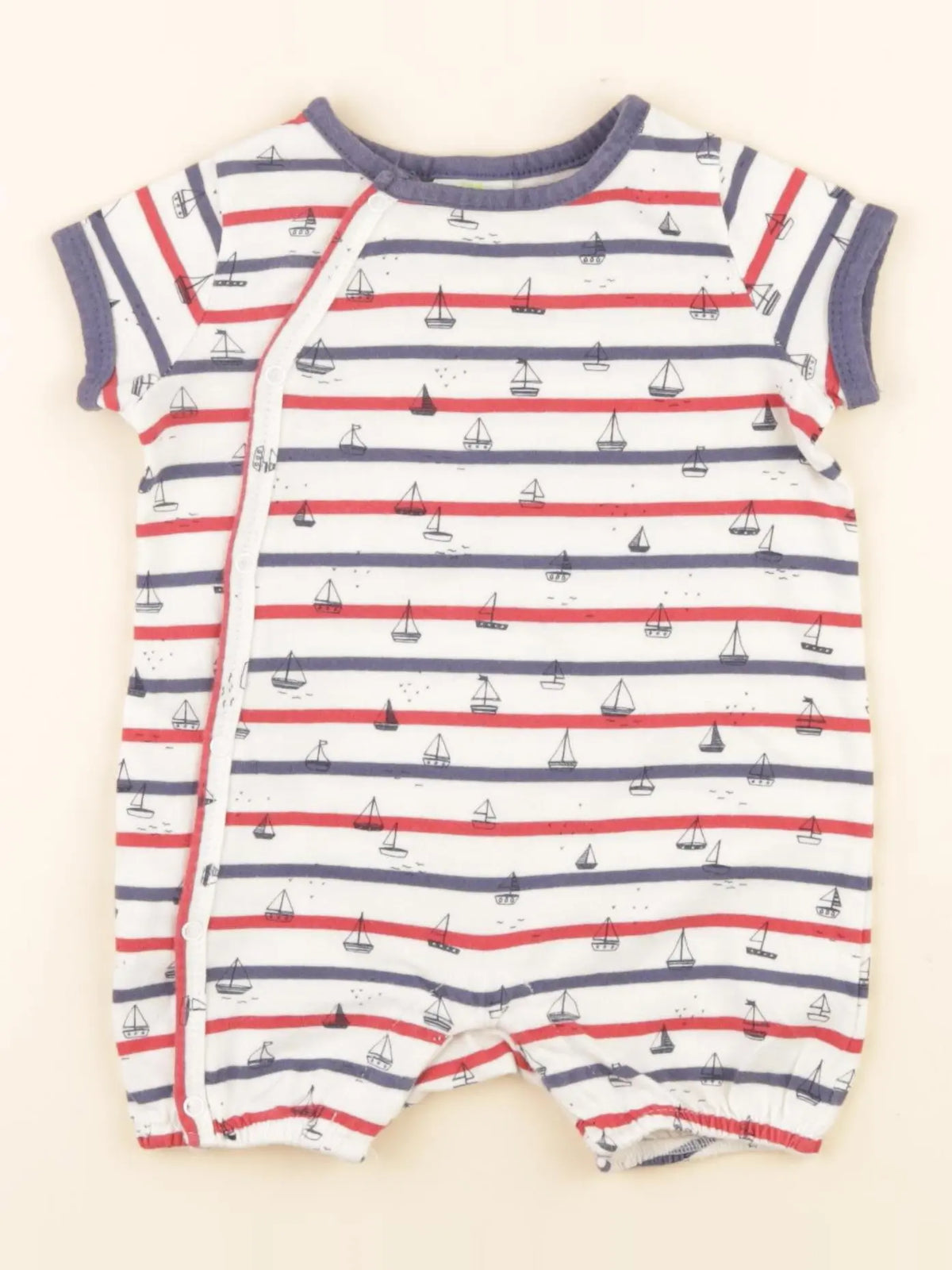 Tape à l'oeil - pyjama coton blanc, bleu, rouge - 6 mois