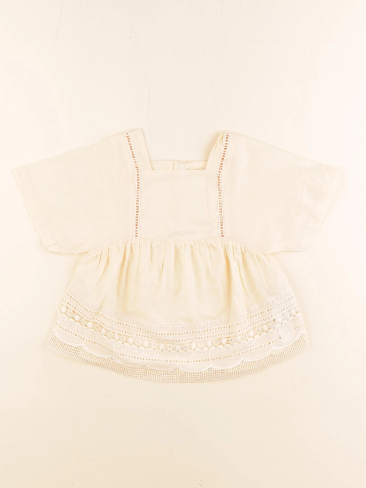 Zara - blouse blanc, orange - 2/3 ans