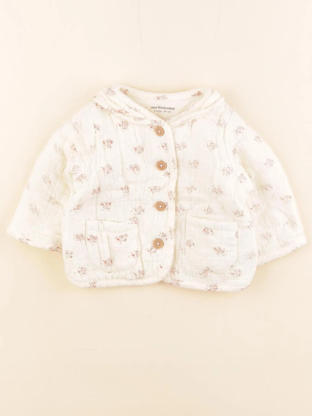 Vertbaudet - veste beige - 3 mois