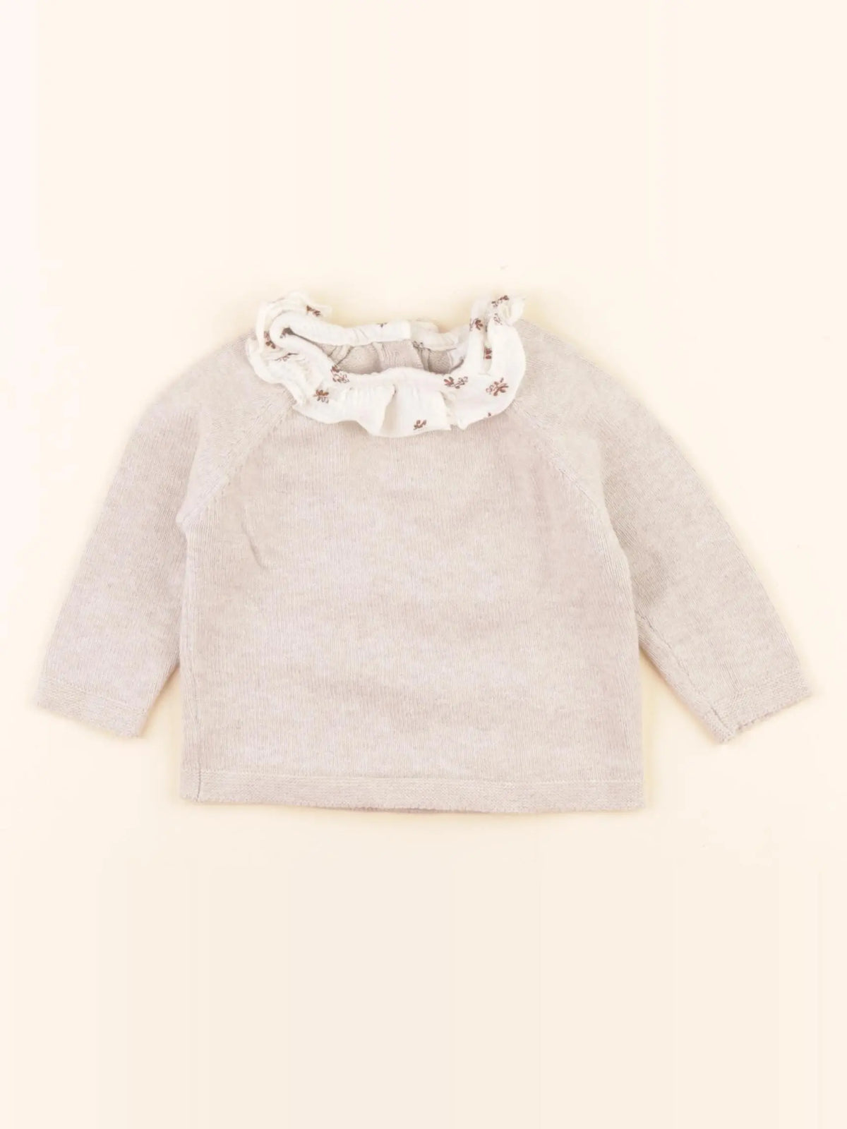 Vertbaudet - pull beige - 6 mois