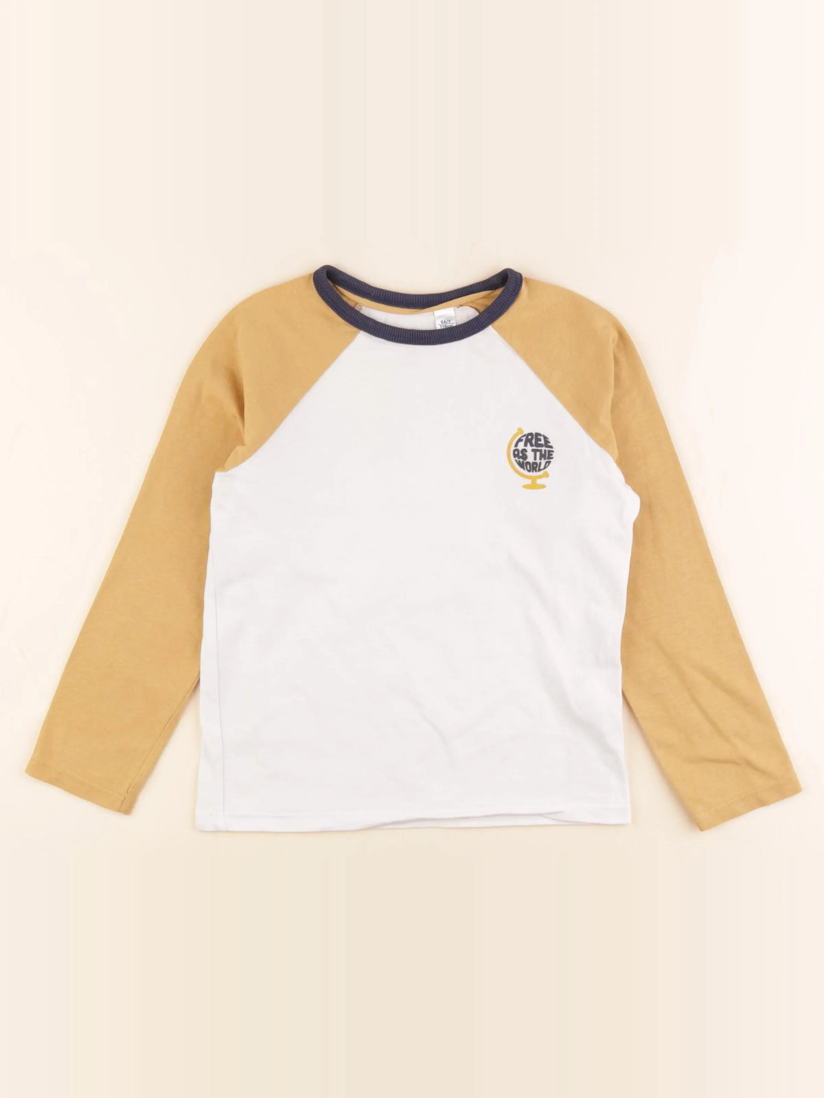 Okaidi - tee-shirt jaune, beige - 6 ans