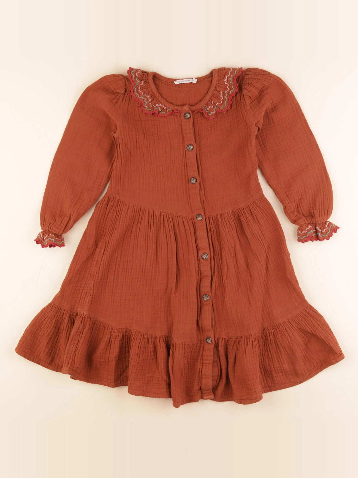 Monoprix - robe marron - 6 ans