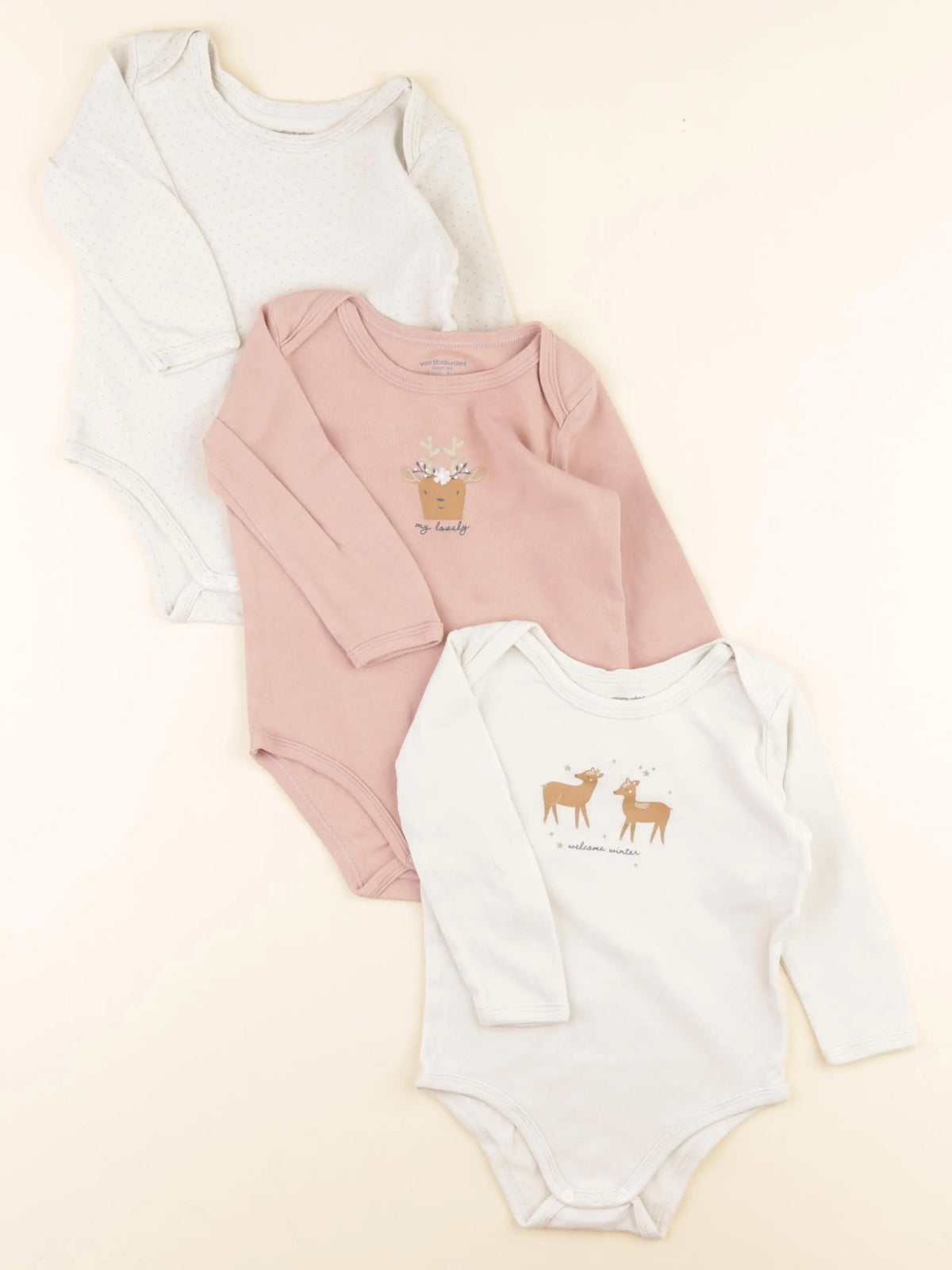 Vertbaudet - lot de 3 bodies en coton multicolore - 18 mois