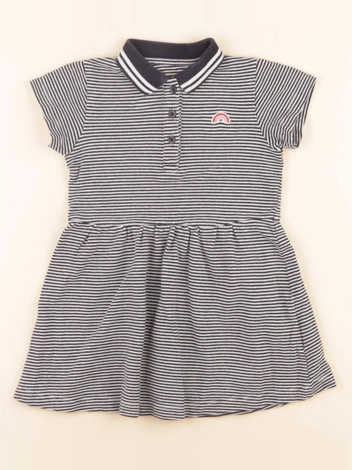Monoprix - robe bleu, blanc - 3 ans