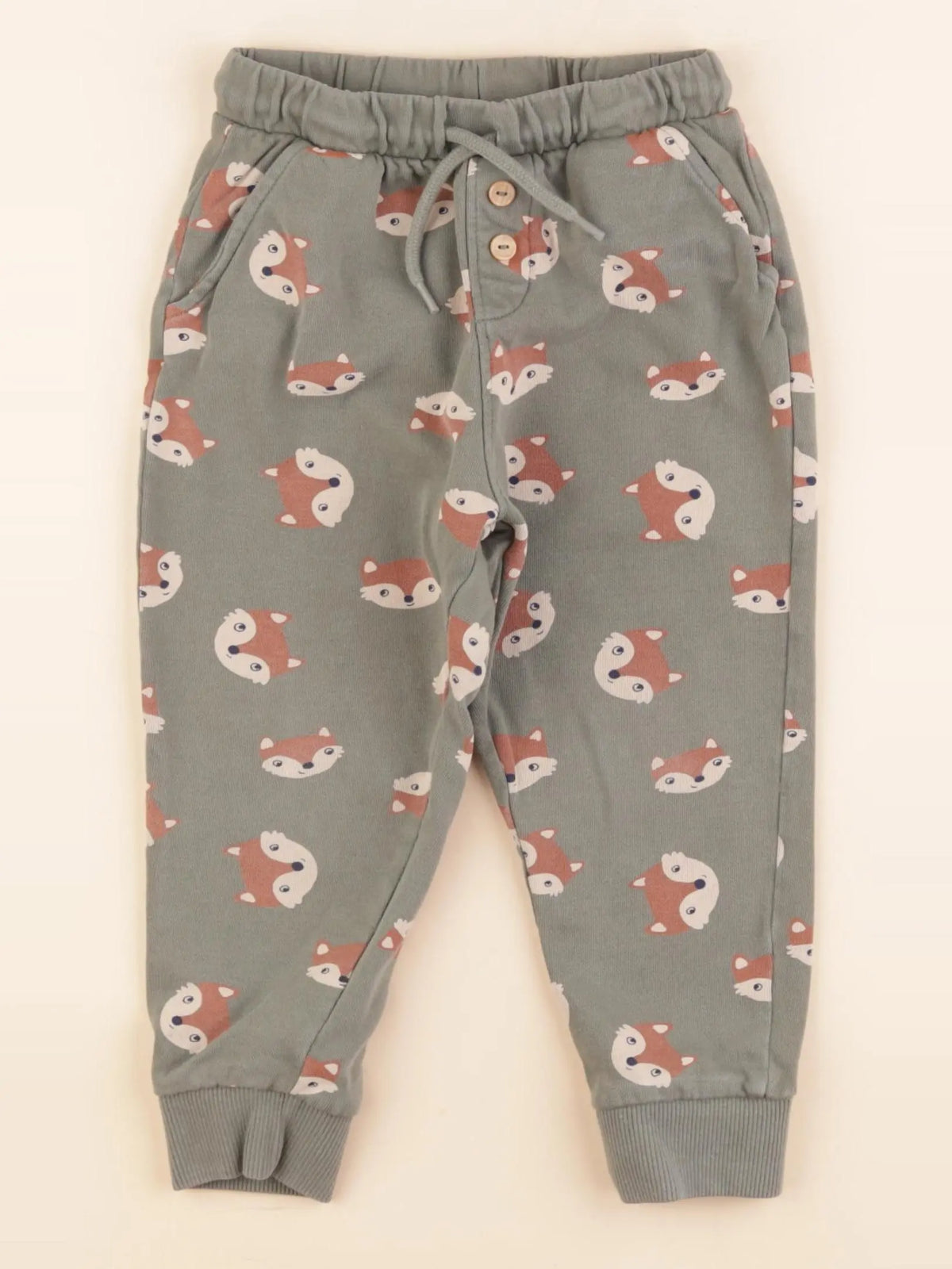 H&M - pantalon vert - 3/4 ans