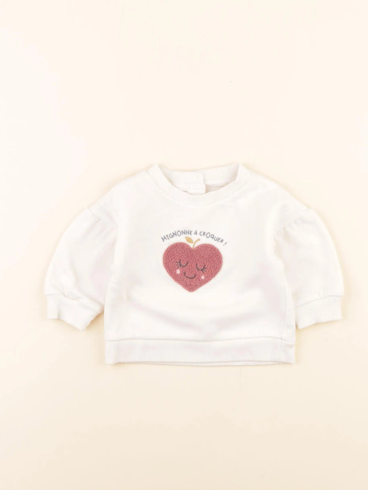 Vertbaudet - sweat blanc - 3 mois