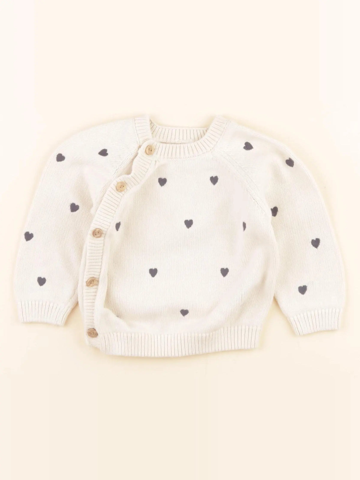 Vertbaudet - pull blanc, bleu - 9 mois
