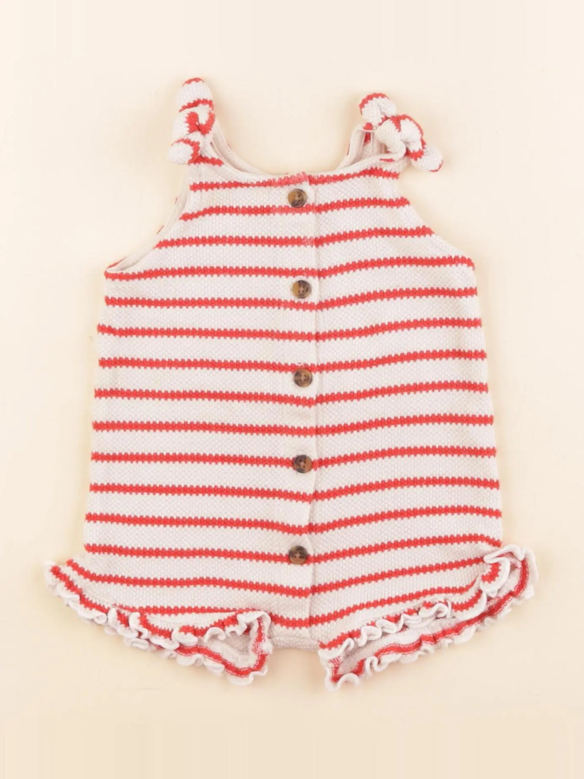 Vertbaudet - combinaison beige - 3 mois