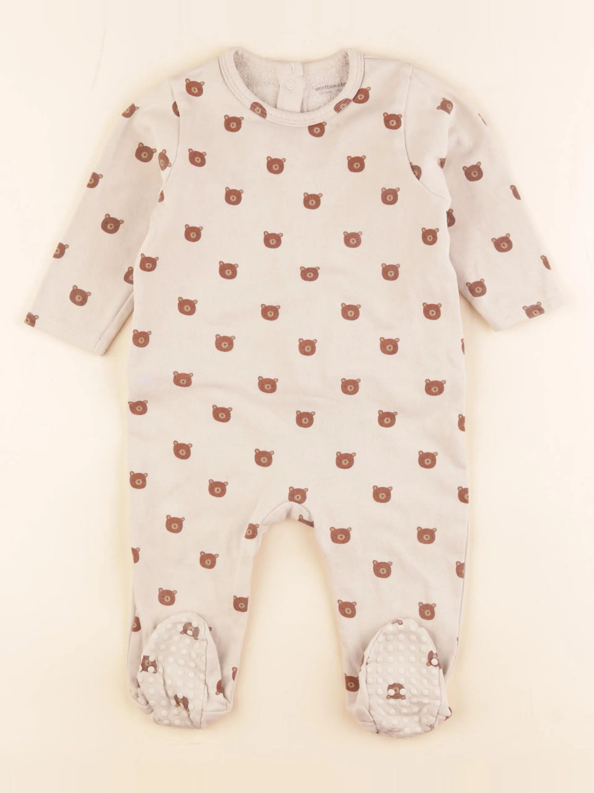 Vertbaudet - pyjama coton beige - 12 mois