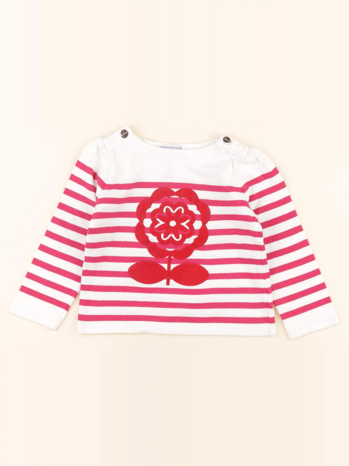 Jacadi - tee-shirt blanc, rose - 3 ans