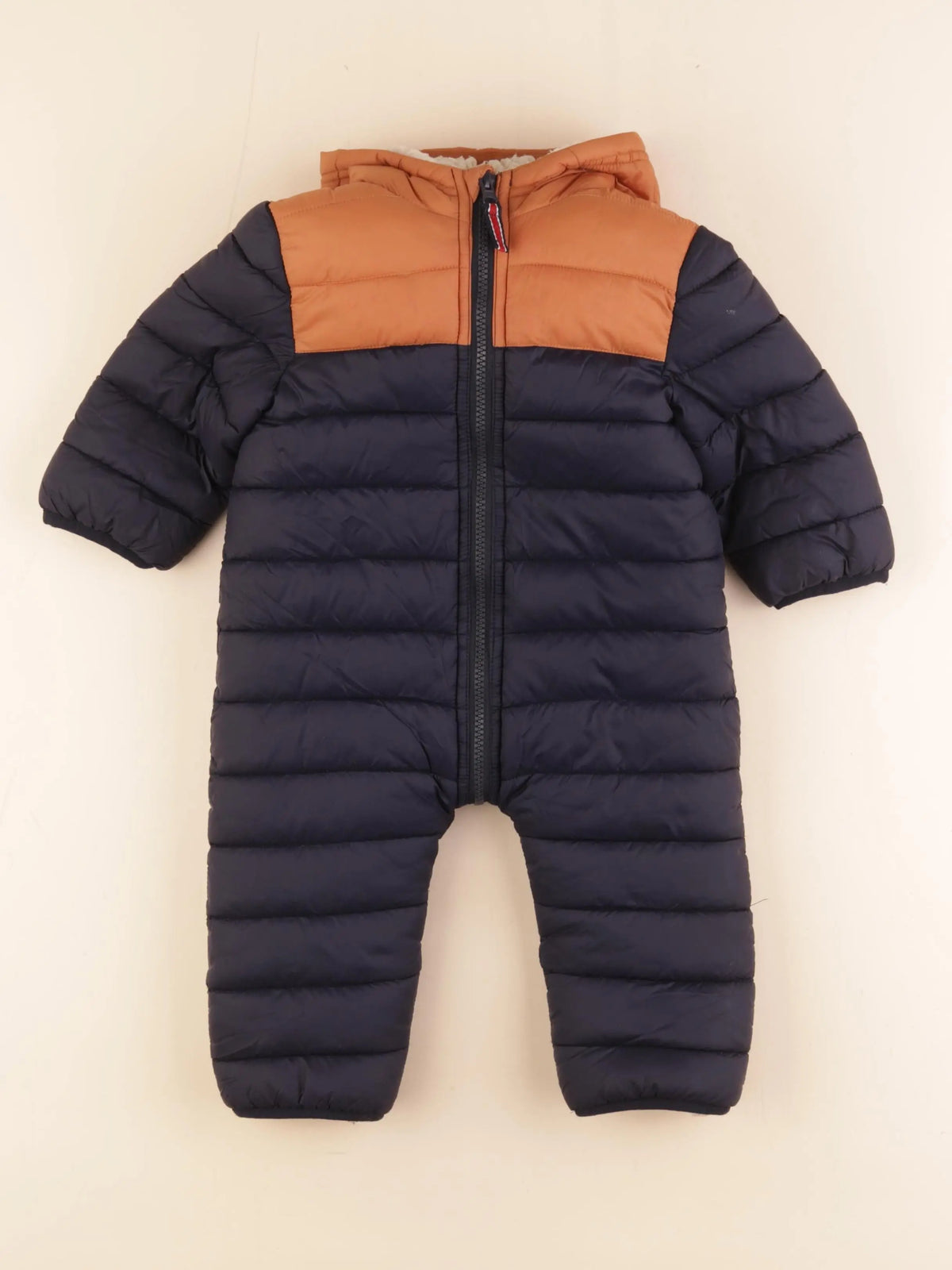 Vertbaudet - combi-pilote bleu, marron - 12 mois