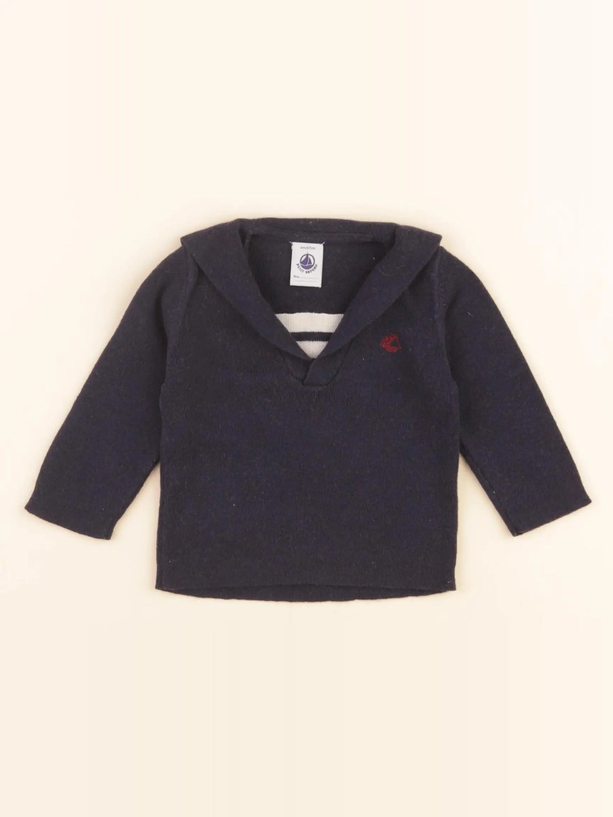 Petit Bateau - pull bleu - 6 mois
