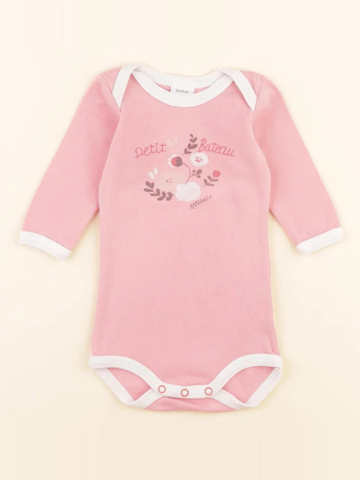 Petit Bateau - body rose - 3 mois