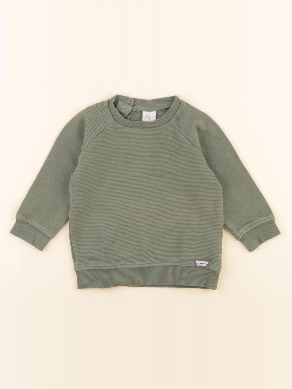H&M - sweat vert - 6/9 mois