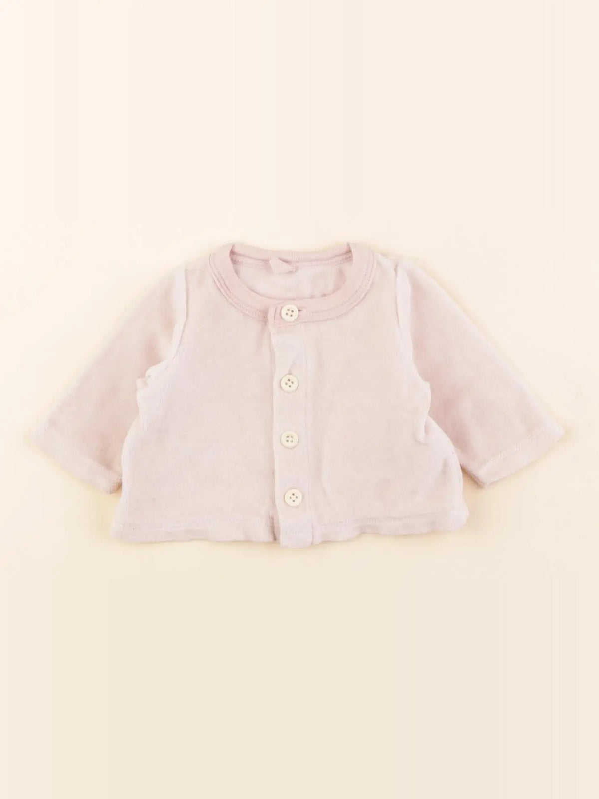 Petit Bateau - gilet rose - 0 mois