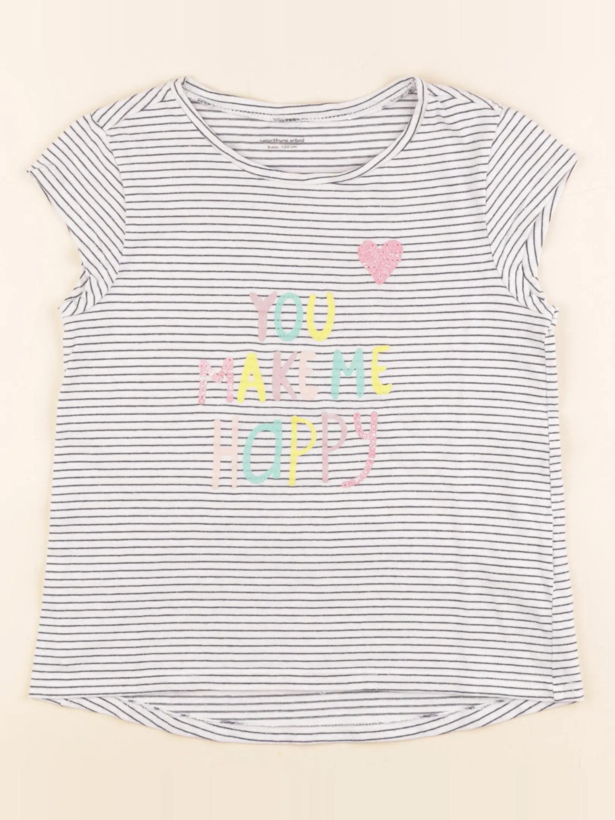Vertbaudet - tee-shirt blanc - 8 ans