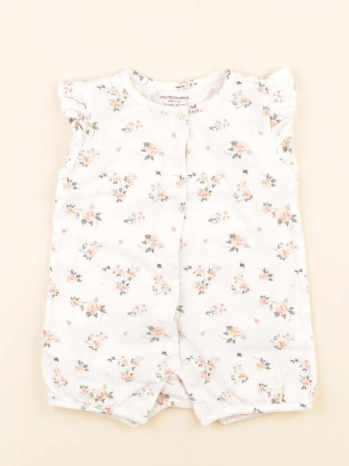 Vertbaudet - pyjama coton blanc - 6 mois