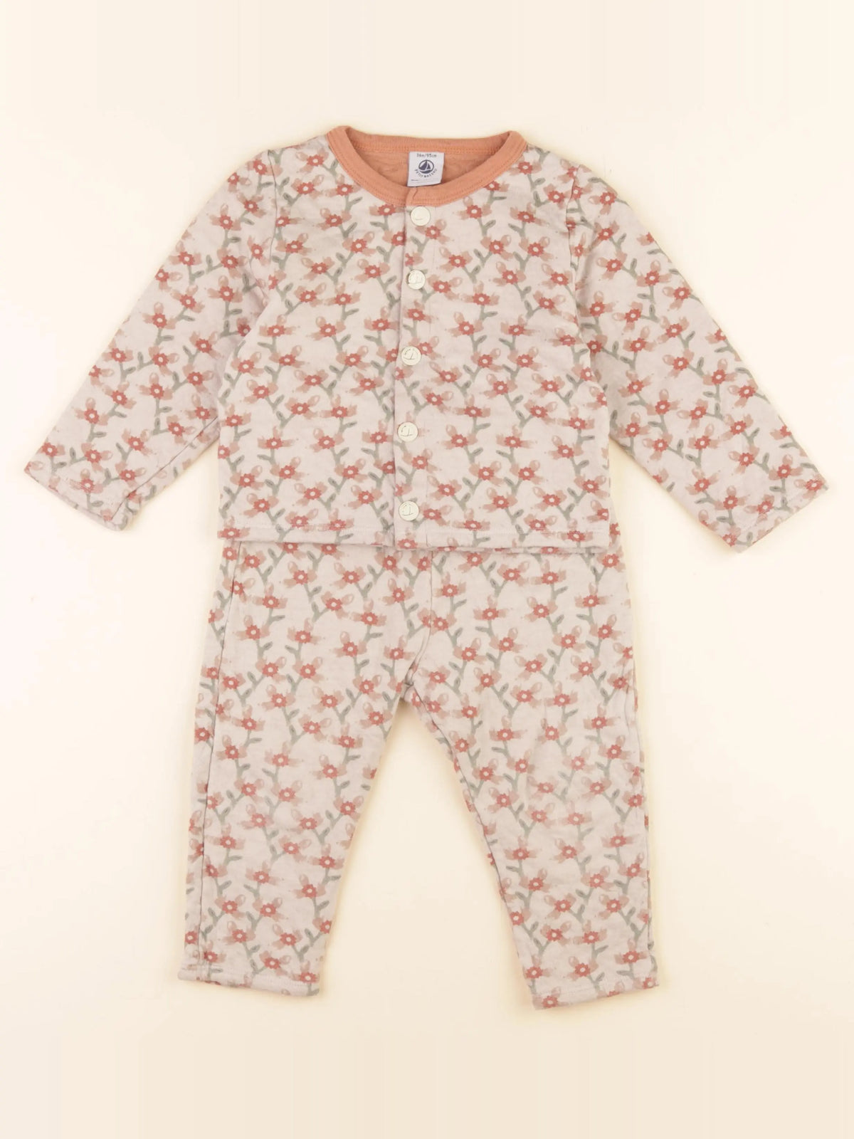 Petit Bateau - ensemble beige - 36 mois