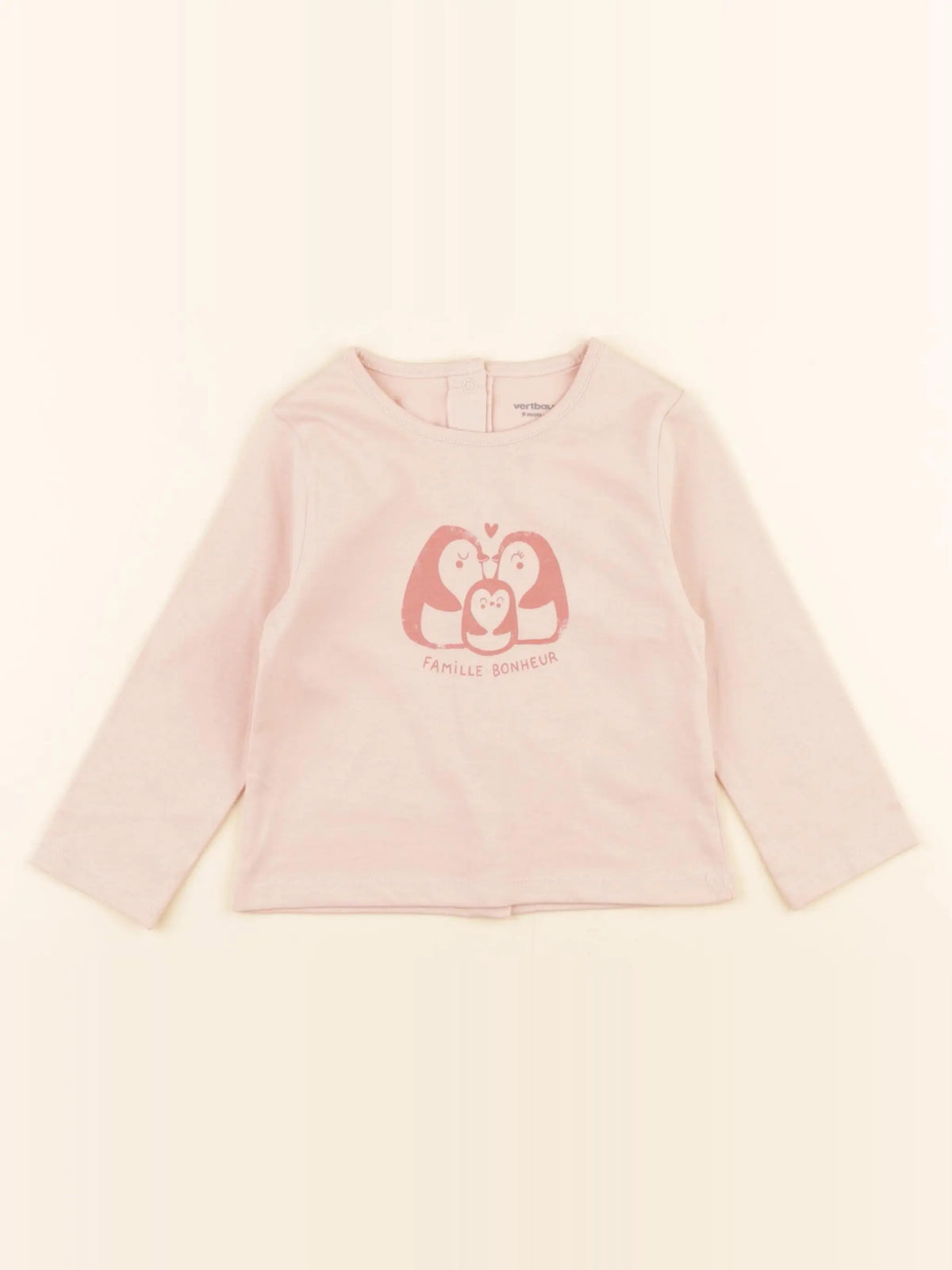 Vertbaudet - tee-shirt rose - 9 mois