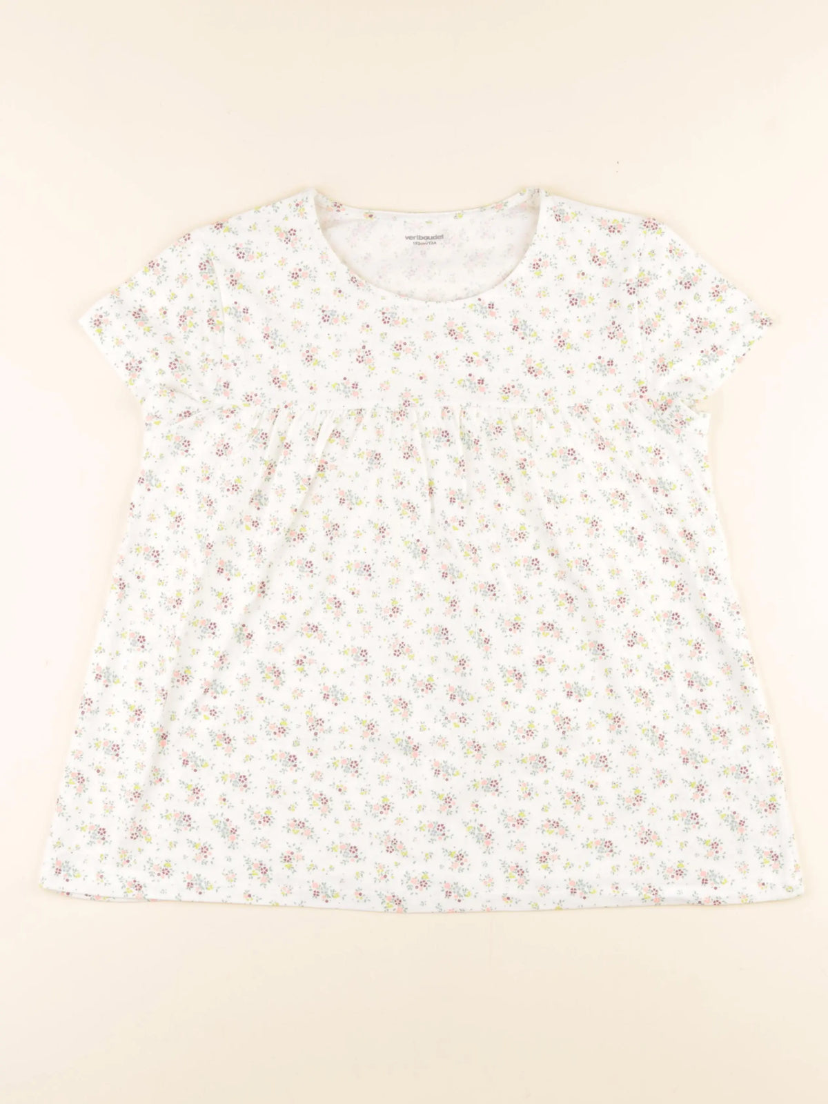 Vertbaudet - tee-shirt blanc, rose - 12 ans