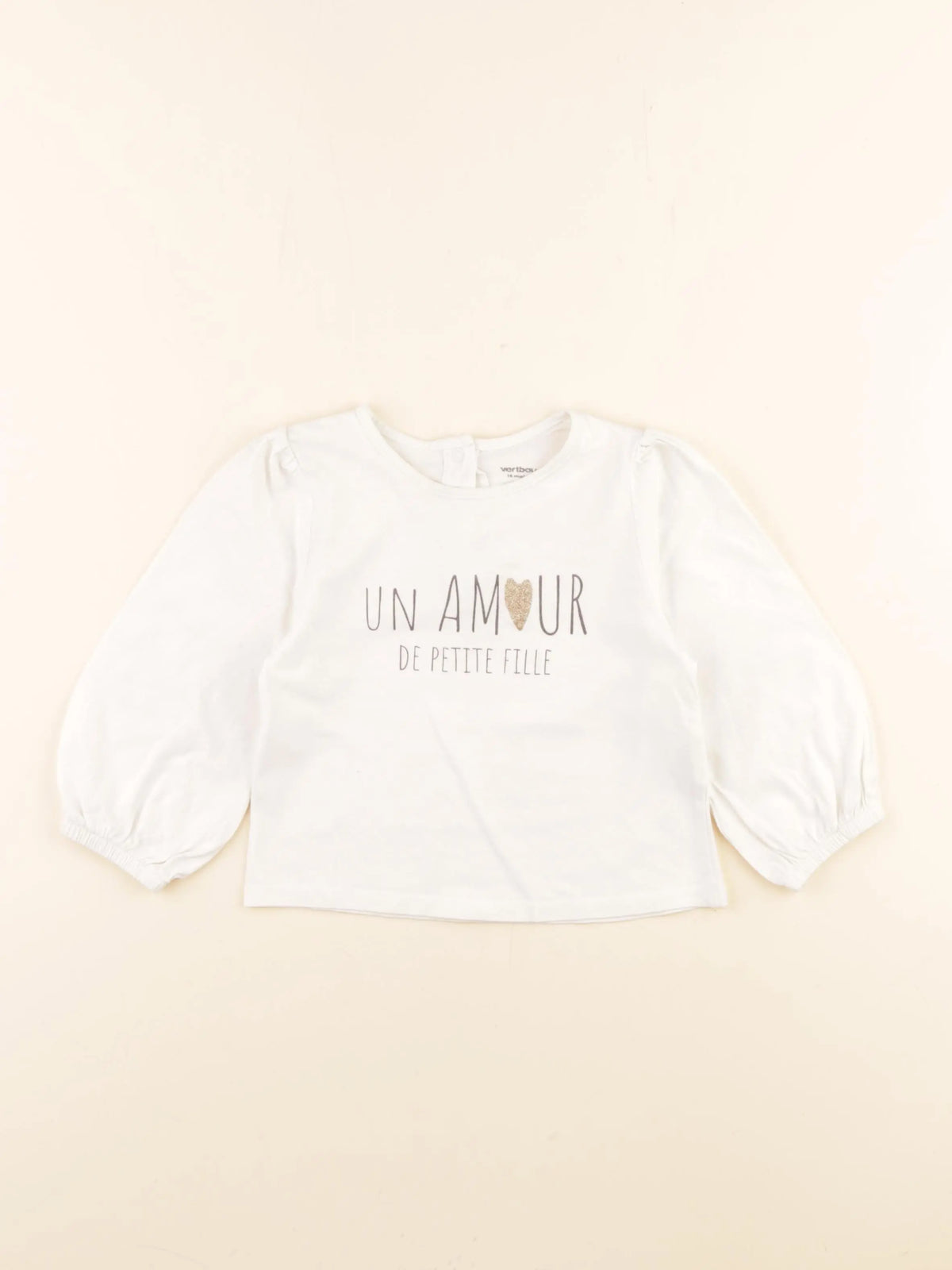 Vertbaudet - tee-shirt blanc, or - 18 mois