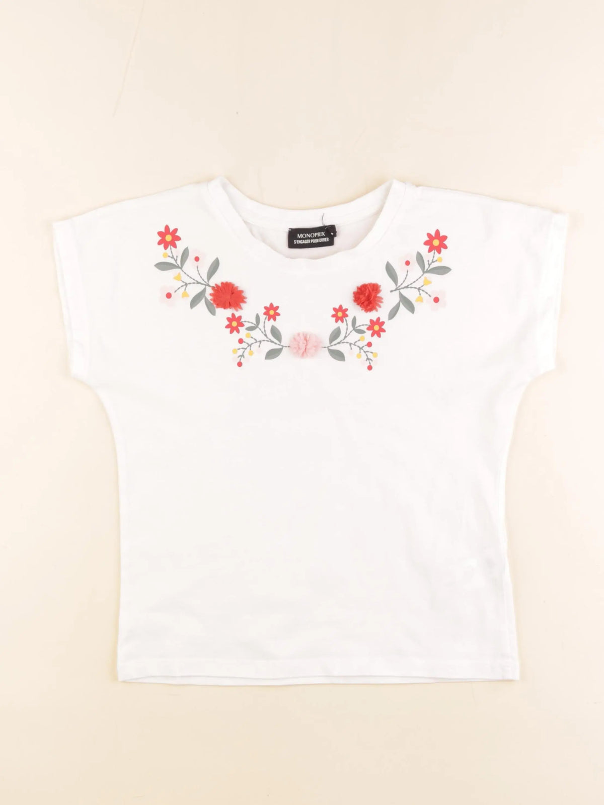 Monoprix - tee-shirt blanc - 10 ans