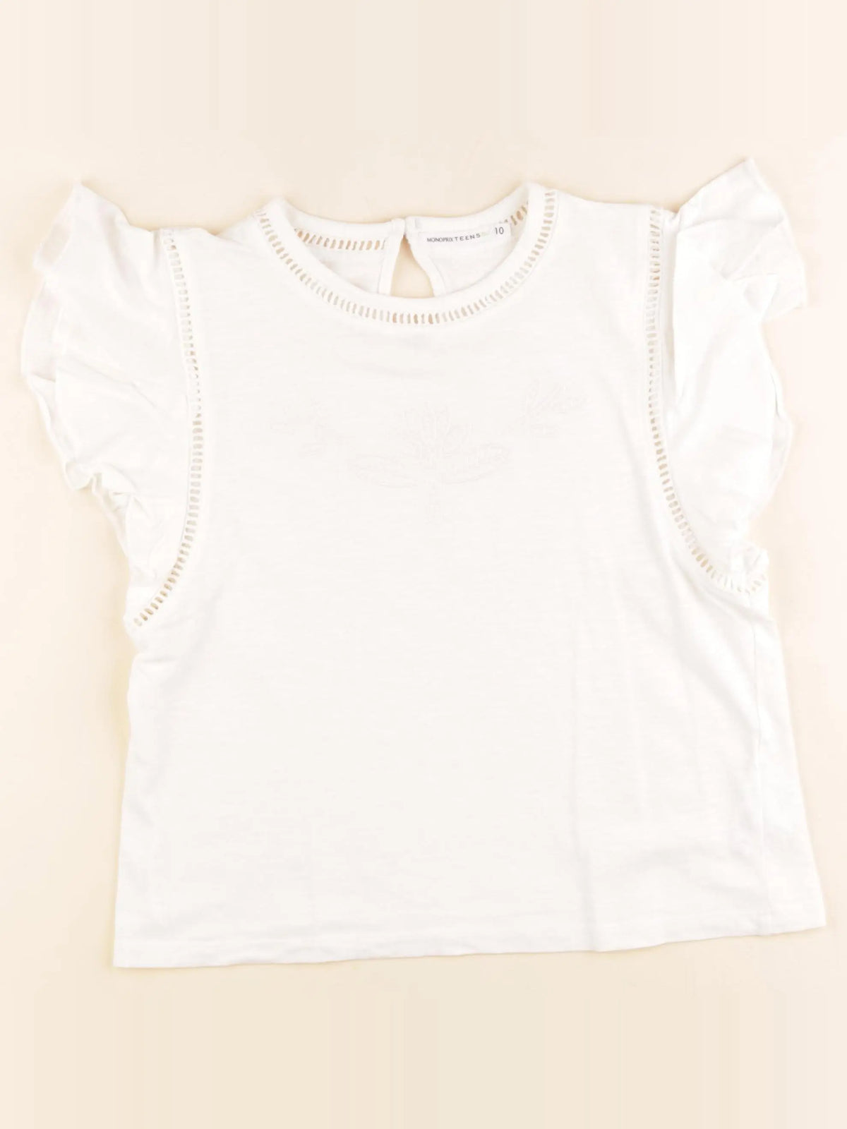 Monoprix - tee-shirt beige - 10 ans