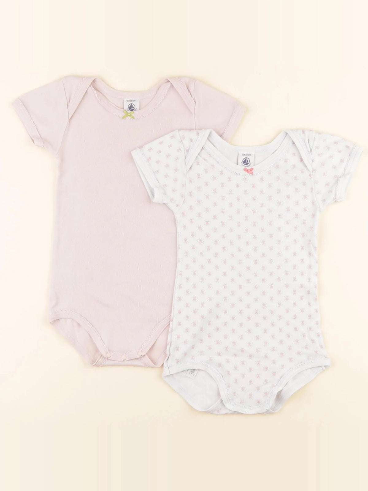 Petit Bateau - lot de 2 bodies en coton multicolore - 18 mois