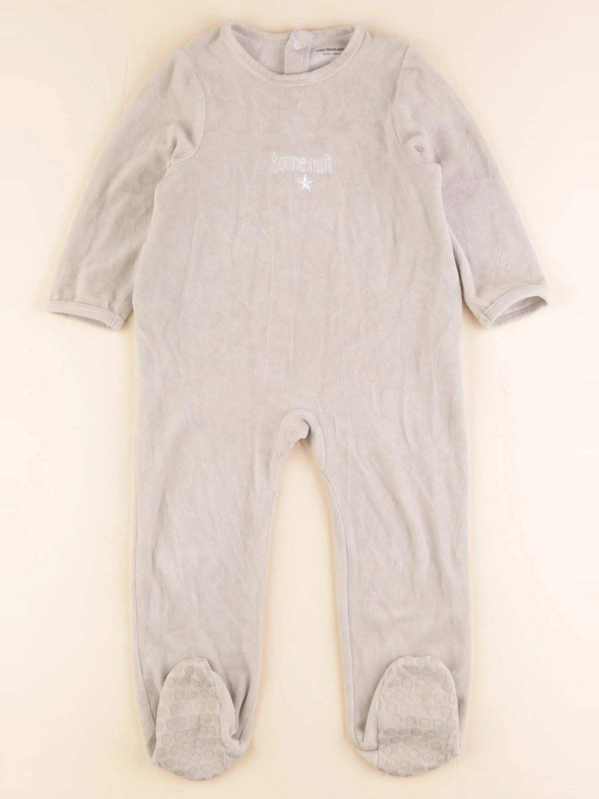 Vertbaudet - pyjama velours gris - 3 ans