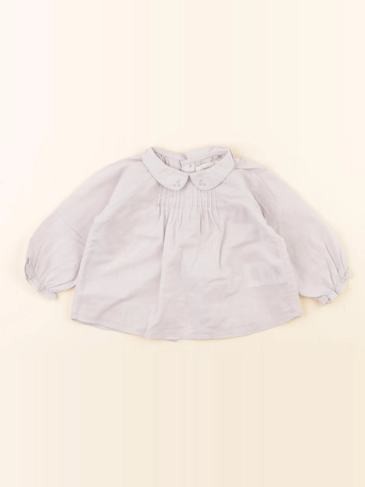 Bonnet à Pompon - blouse bleu - 3 mois