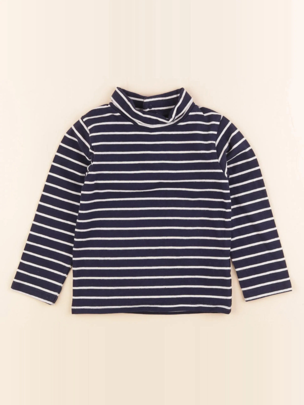 Vertbaudet - sous-pull blanc, bleu - 3 ans