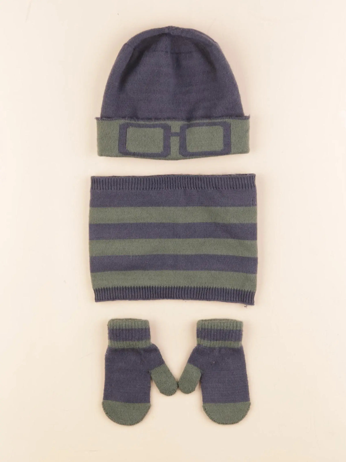 Vertbaudet - ensemble bonnet/moufles/tour de cou vert - 2/3 ans