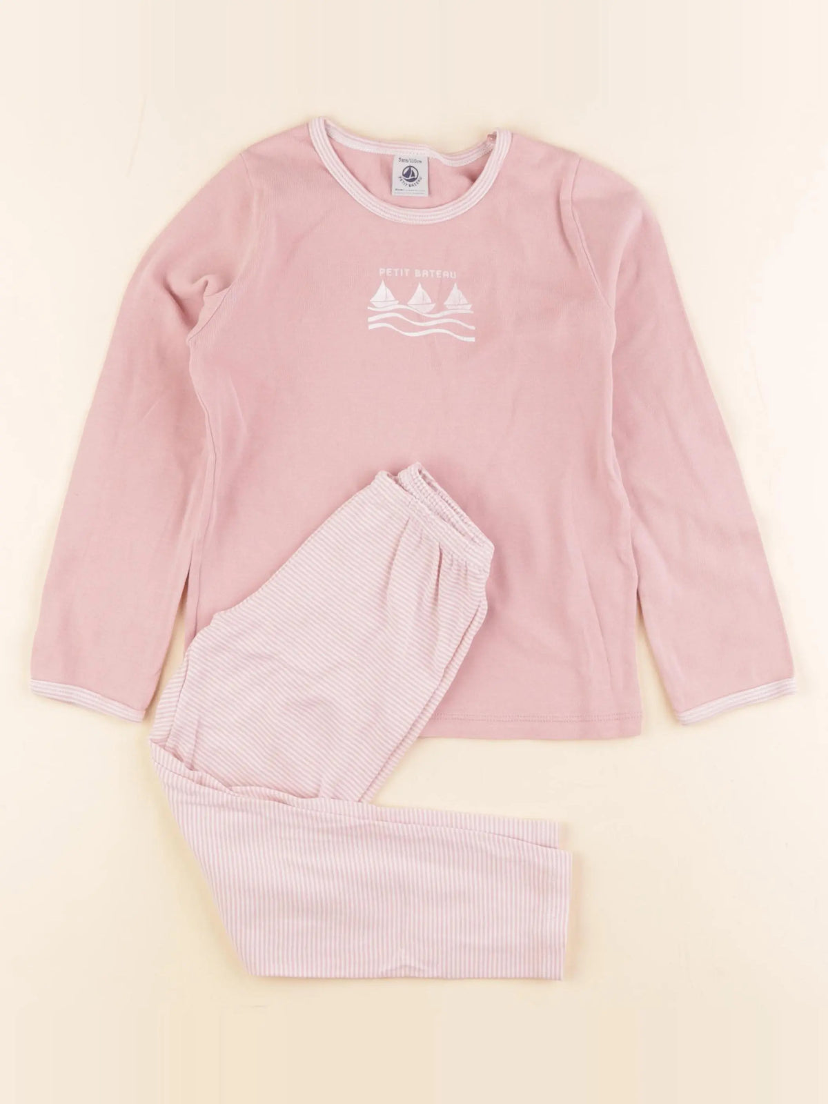 Petit Bateau - pyjama coton rose - 5 ans