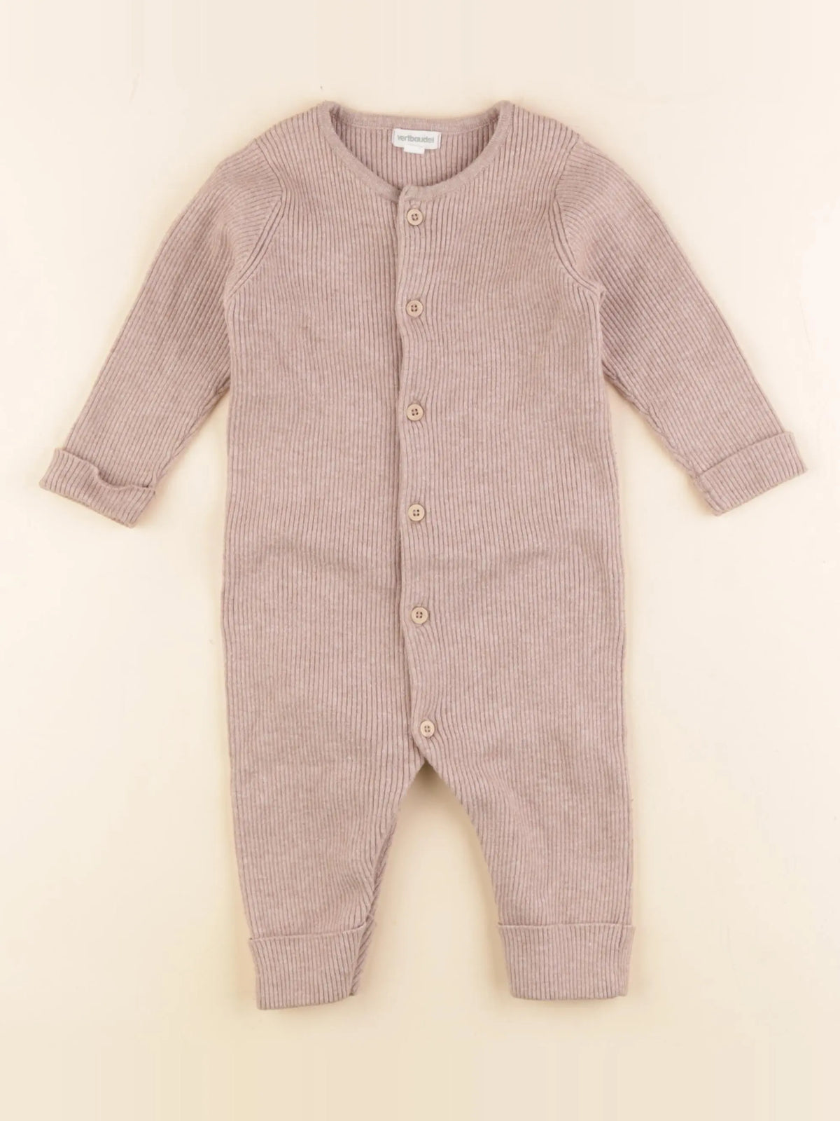 Vertbaudet - combinaison marron - 9 mois