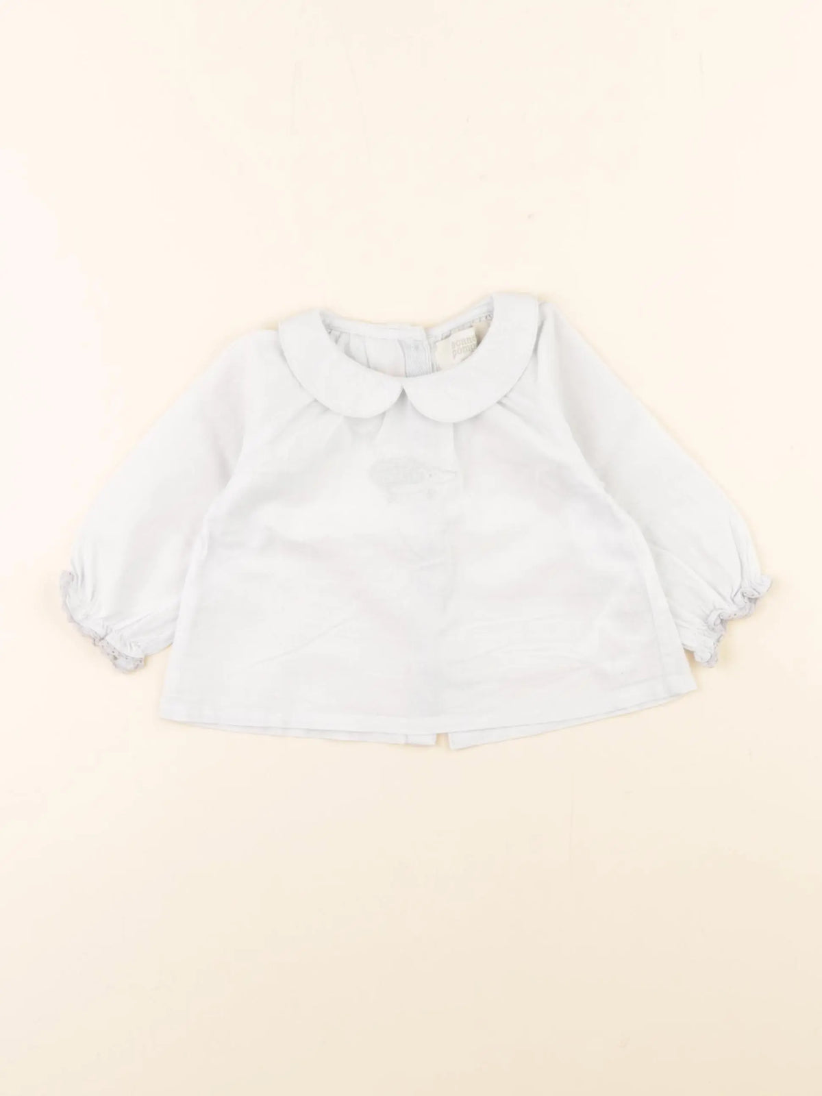 Bonnet à Pompon - blouse bleu - 3 mois