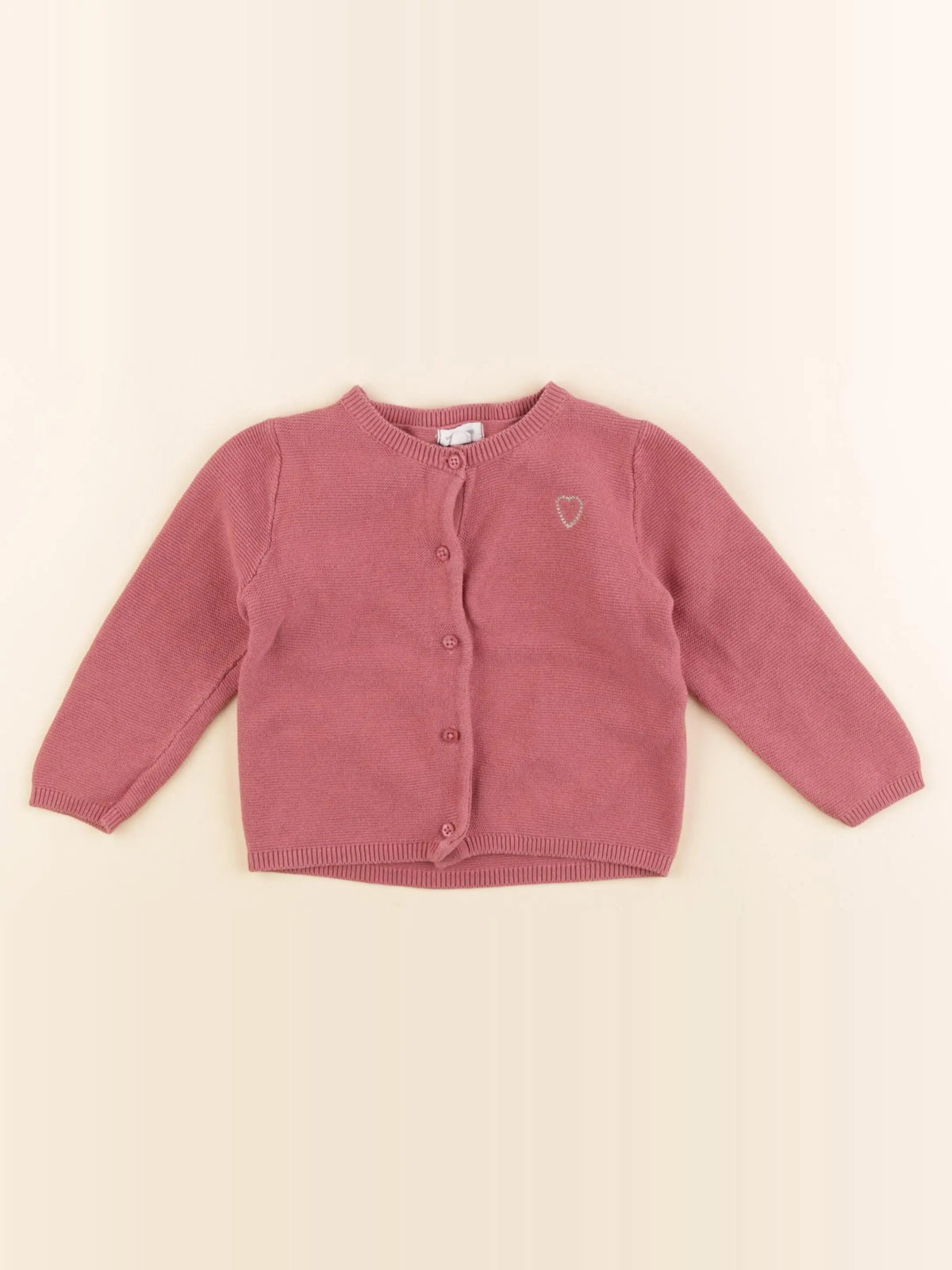 Vertbaudet - gilet rose - 12 mois