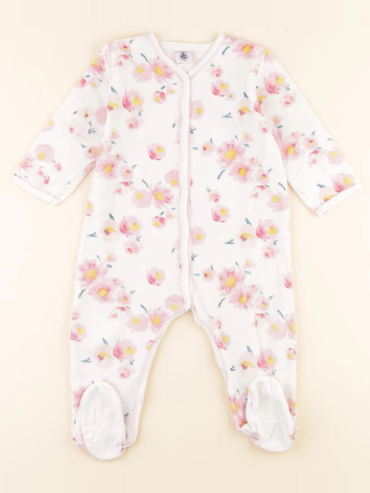 Petit Bateau - pyjama velours multicolore - 18 mois