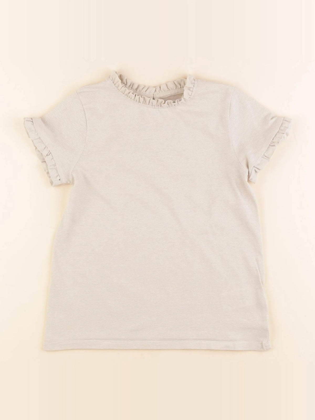 Vertbaudet - tee-shirt beige, or - 8 ans