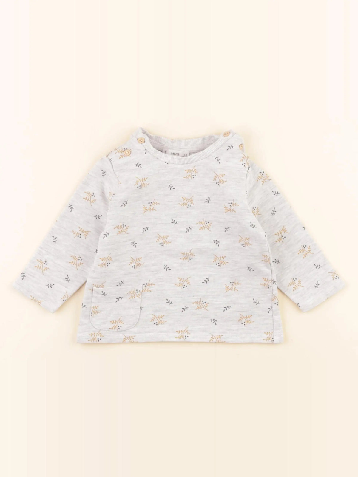 Mango - tee-shirt gris, jaune - 6/9 mois