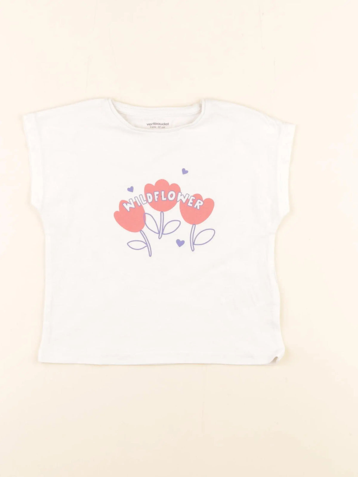 Vertbaudet - tee-shirt blanc - 3 ans