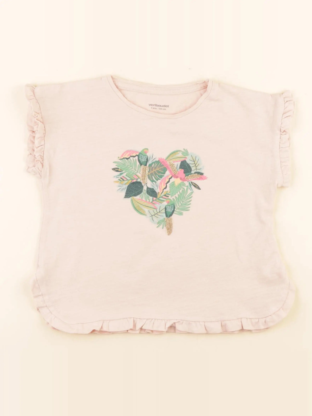 Vertbaudet - tee-shirt rose - 4 ans