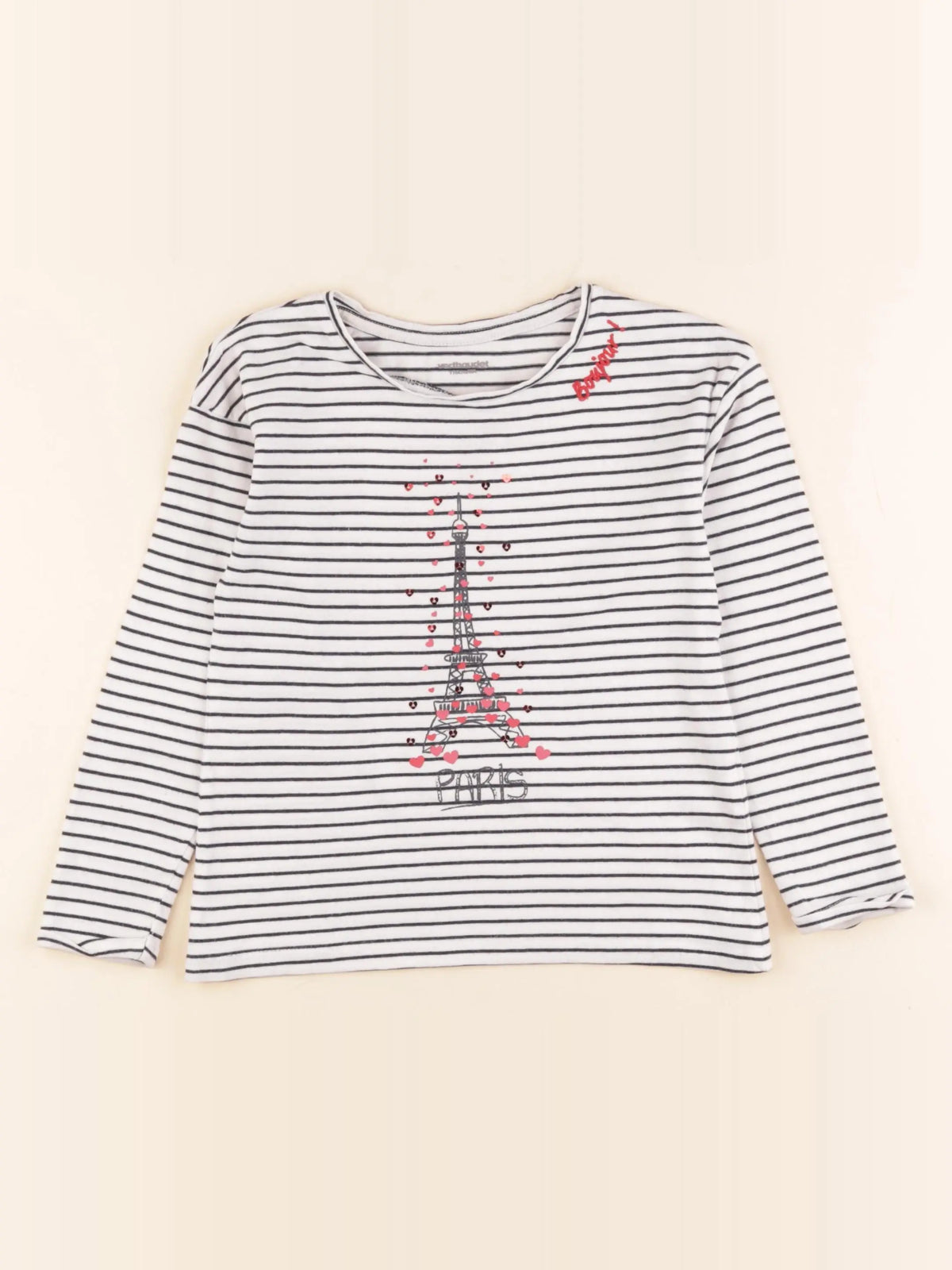Vertbaudet - tee-shirt blanc, bleu - 6 ans
