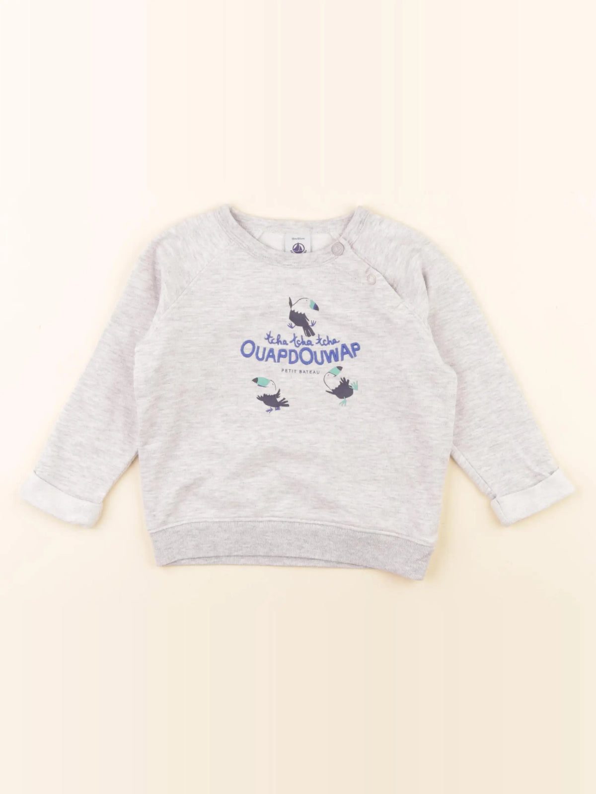 Petit Bateau - sweat gris - 18 mois