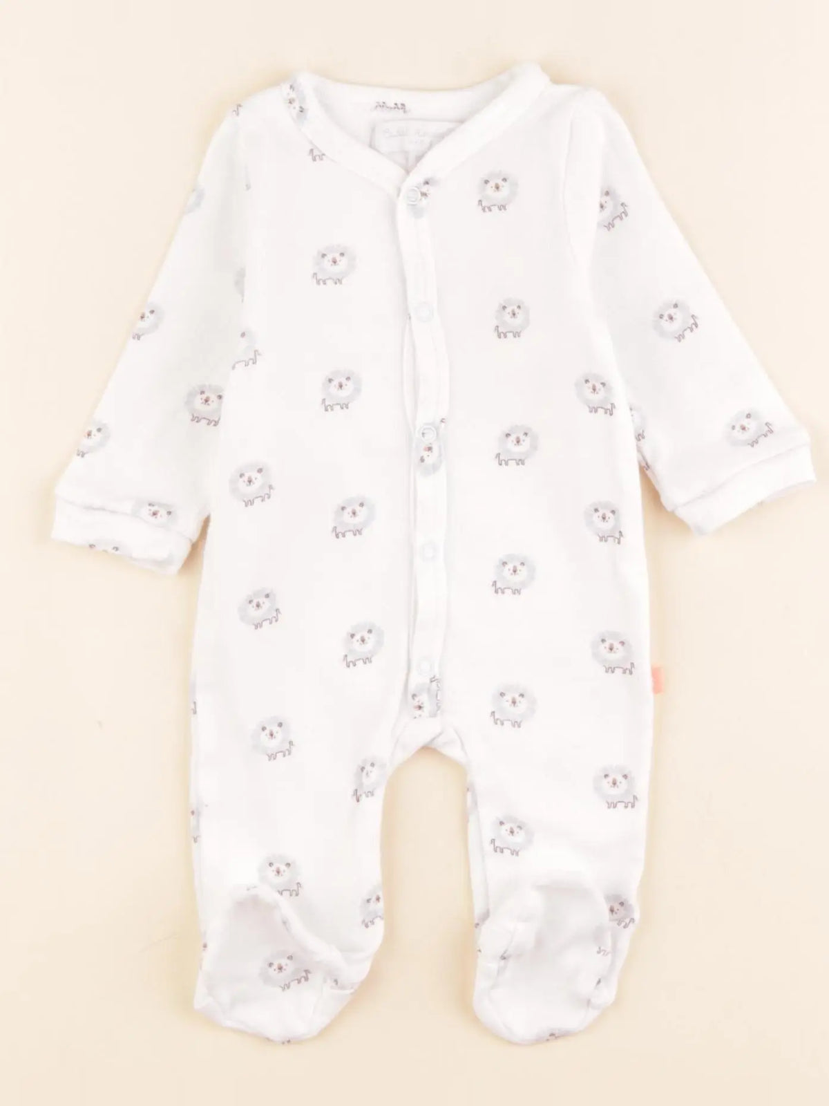 Cadet Rousselle - pyjama coton blanc - 1 mois