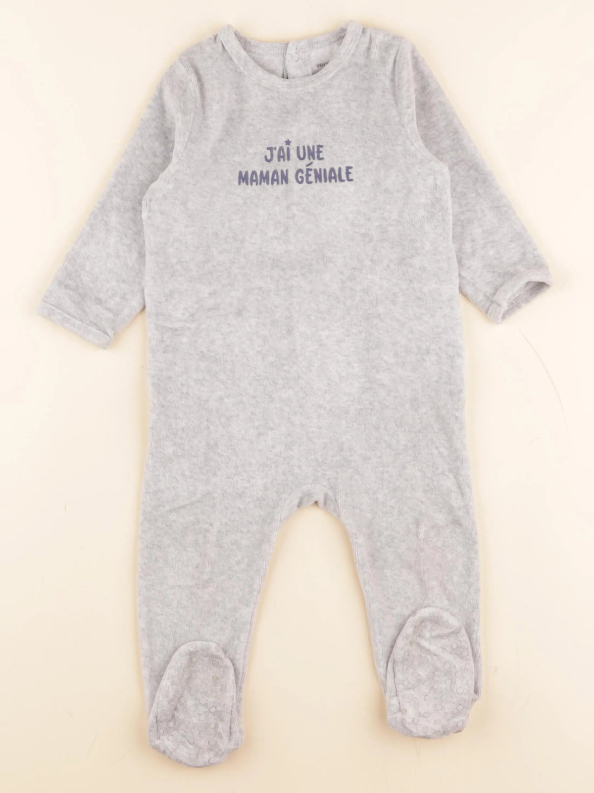 Vertbaudet - pyjama velours gris - 18 mois