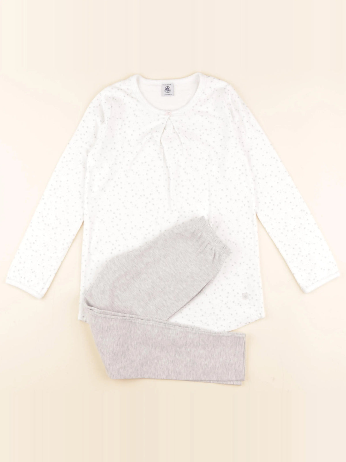 Petit Bateau - pyjama coton gris - 8 ans