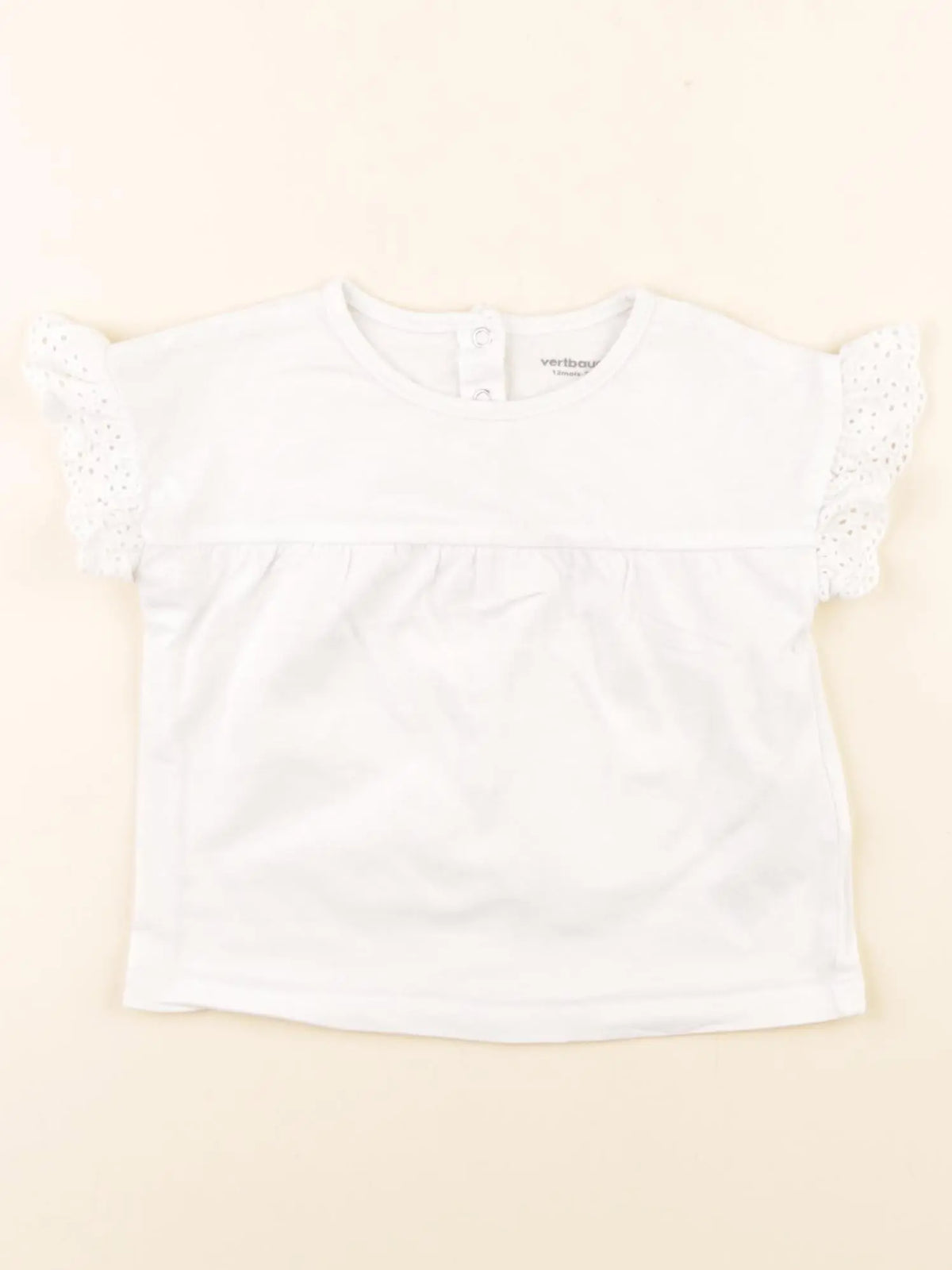Vertbaudet - tee-shirt blanc - 12 mois