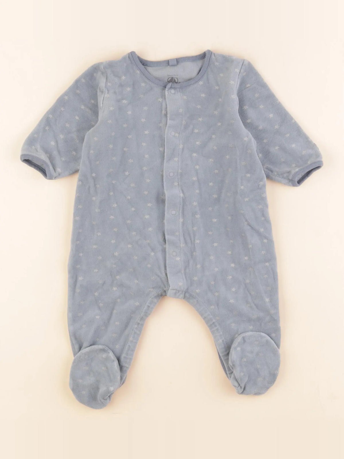 Petit Bateau - pyjama velours vert - 6 mois