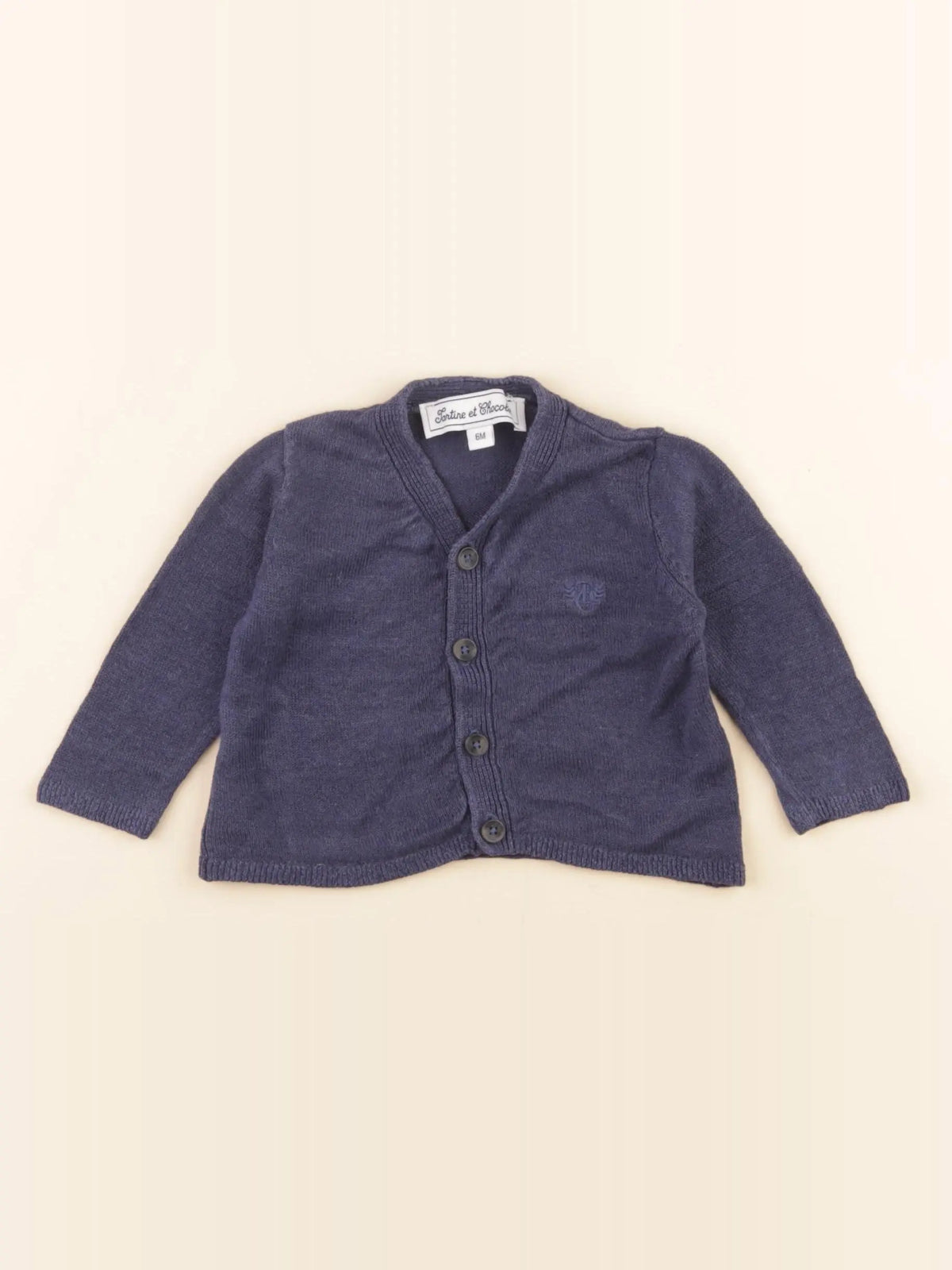Tartine & Chocolat - gilet bleu - 6 mois